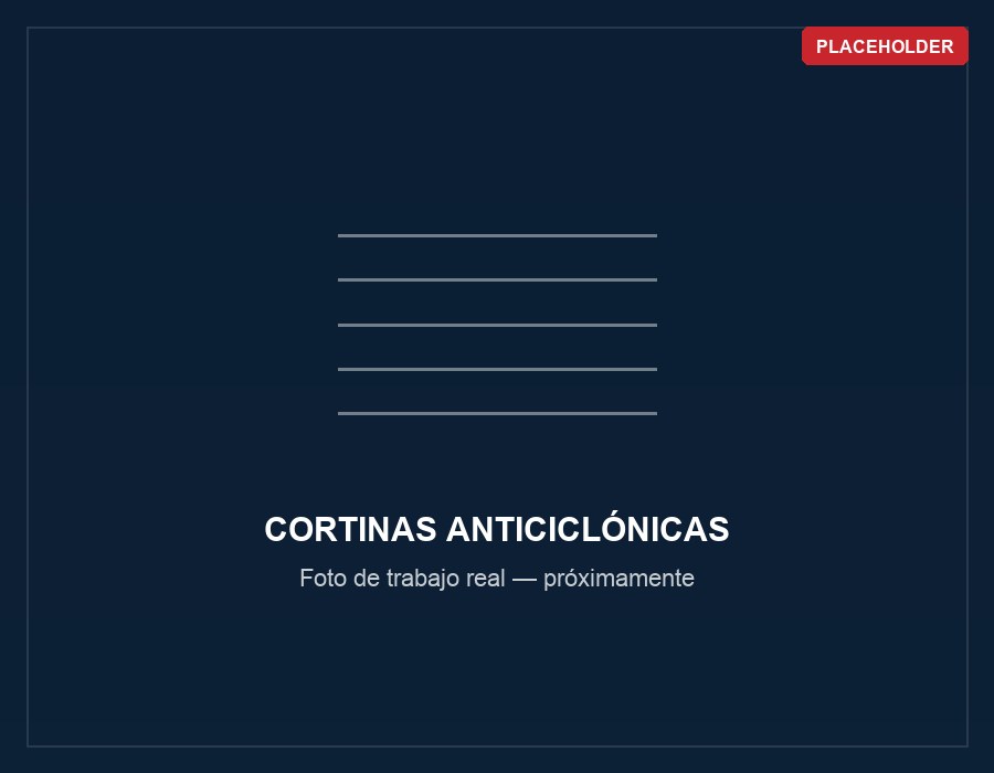 Cortina anticiclónica de aluminio instalada por FC Aluminios
